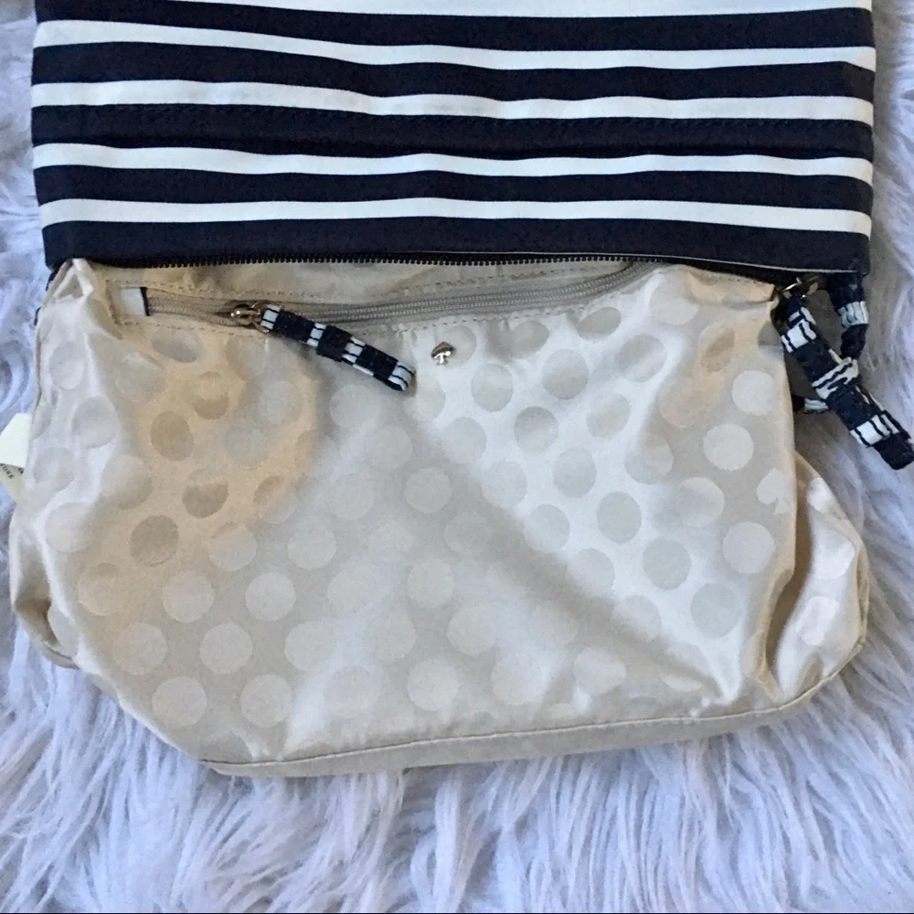 Kate Spade Black White  Striped Cammy Crossbody Bag_8